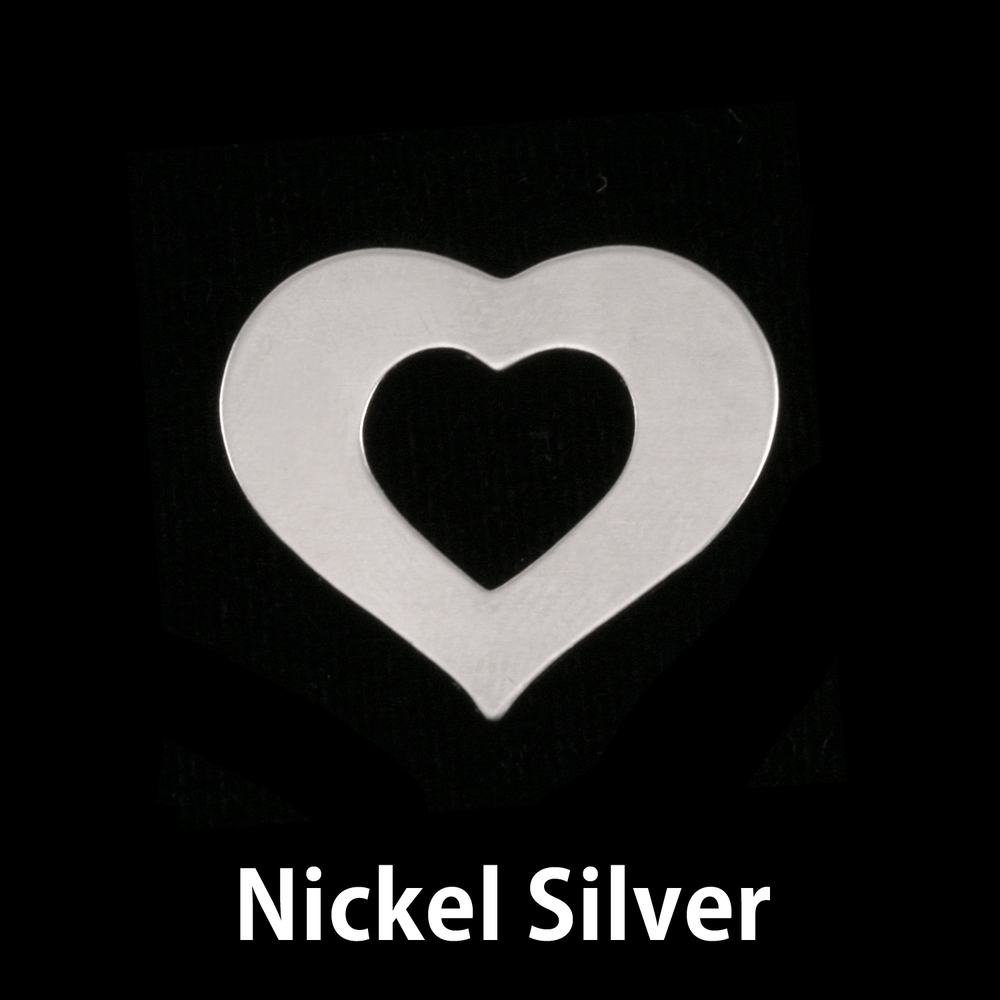Metal Stamping Blanks Nickel Silver Medium Heart Washer, 24g